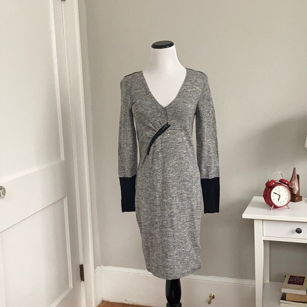 Venus Grey & Black Sweater Sheath Dress, Size S